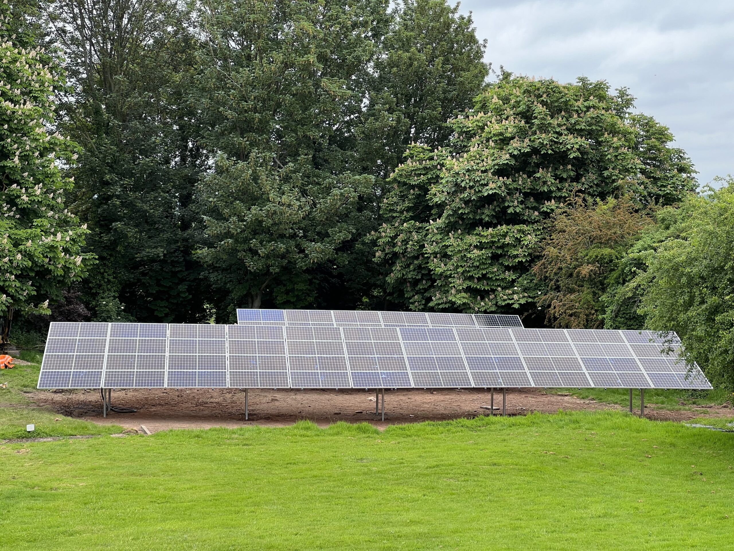 Ground-mounted solar panel installation for commercial and industrial renewable energy projects.